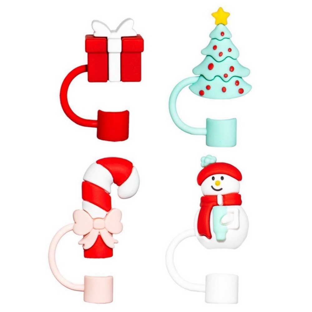 Christmas Themed Straw Toppers